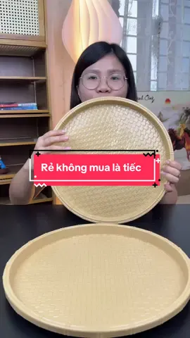 Combo 2 khay tròn giả mây tre #hangxinhtuoi #khaytron