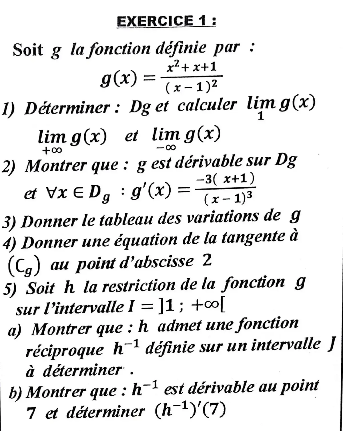 🔴Exercice dérivabilité dune fonction 🖍️ 🔴2 bac sciences expérimental 🖍️ Avec correction 🖍️🖍️#bac2025 #explore #baccalauréat #morocco #bac2026 