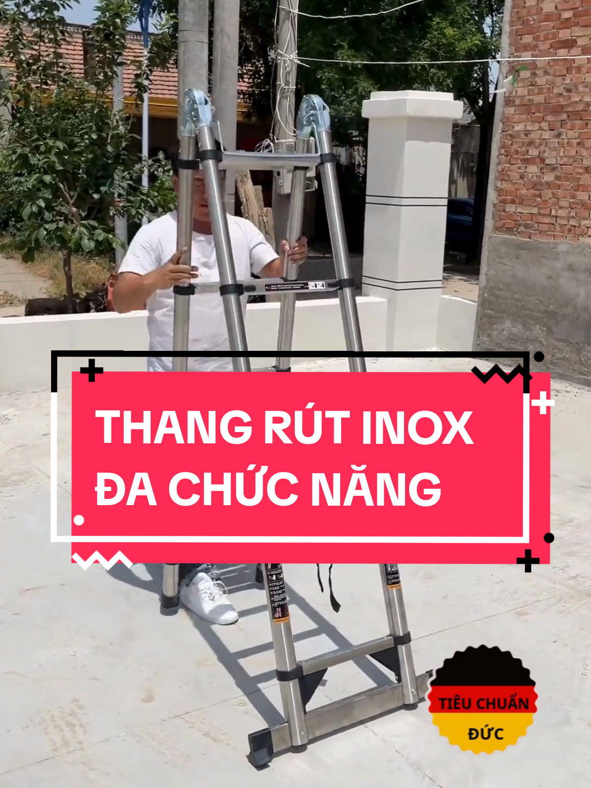 Thang rút Inox đa chức năng, đạt tiêu chuẩn chất lượng CHLB Đức. An toàn khi thi công, tiện lợi khi thu gọn di chuyển. #nhatnamstore2020 #thangchuagapgon #thangrutinox #thanggapgon #thangantoan 