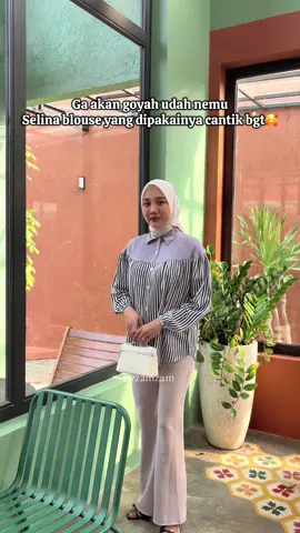 Warna grey yang dipakai yaa🥰#atasancantik #atasankekinian #kemejasalur #kemejastripe #fypシ゚viral 