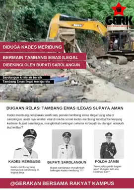 nak aman jadi kades lupp  supaya bisa nambang emas illegas, buka relasi dengan bupati dan kepolisian aman lah tambang lup lup #jambi #fy #sarolangun #tiktok #beranda 