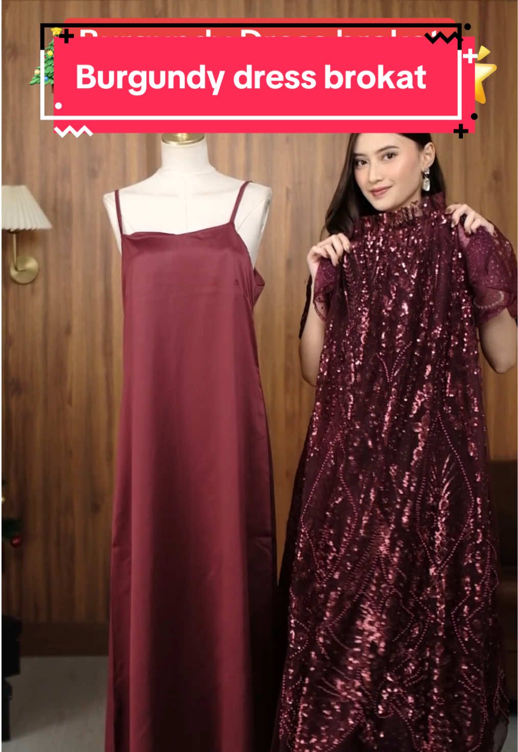 Charmine dress brokat launching hari sabtu di live miss nomi jangan sampe kehabisan lagi #dressbrokat #burgundy #dressnatal #dresspesta #christmas 