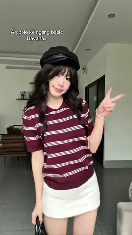 Áo polo kẻ ngang basic 😙🎀 #havanadanang #review #fyp #aopolo #viral 