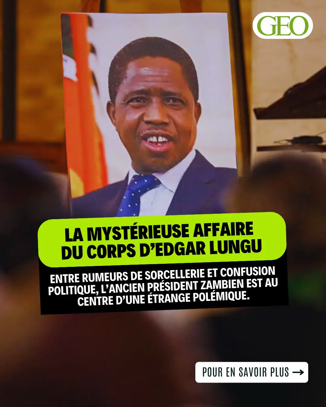 Le corps de l’ex-président zambien Edgar Lungu est au cœur d’une étrange polémique. 👉 Swipez à droite pour en savoir plus  📍 Un sujet signé Benjamin Laurent, à lire sur GEO.fr, rubrique Géopolitique. #geopolitics #polemique #sorcellerie #politique #actu 