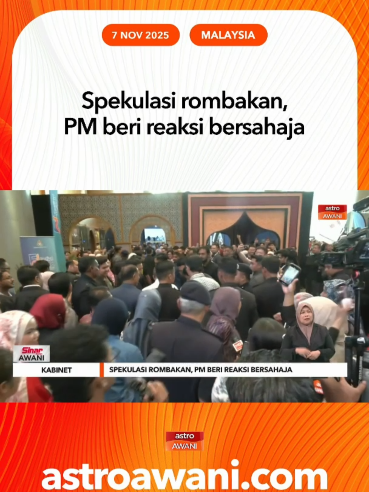 Dalam pada itu, Perdana Menteri Datuk Seri Anwar Ibrahim menafikan secara berseloroh bahawa rombakan Kabinet akan berlaku dalam masa terdekat. #AWANI745 #AWANInews