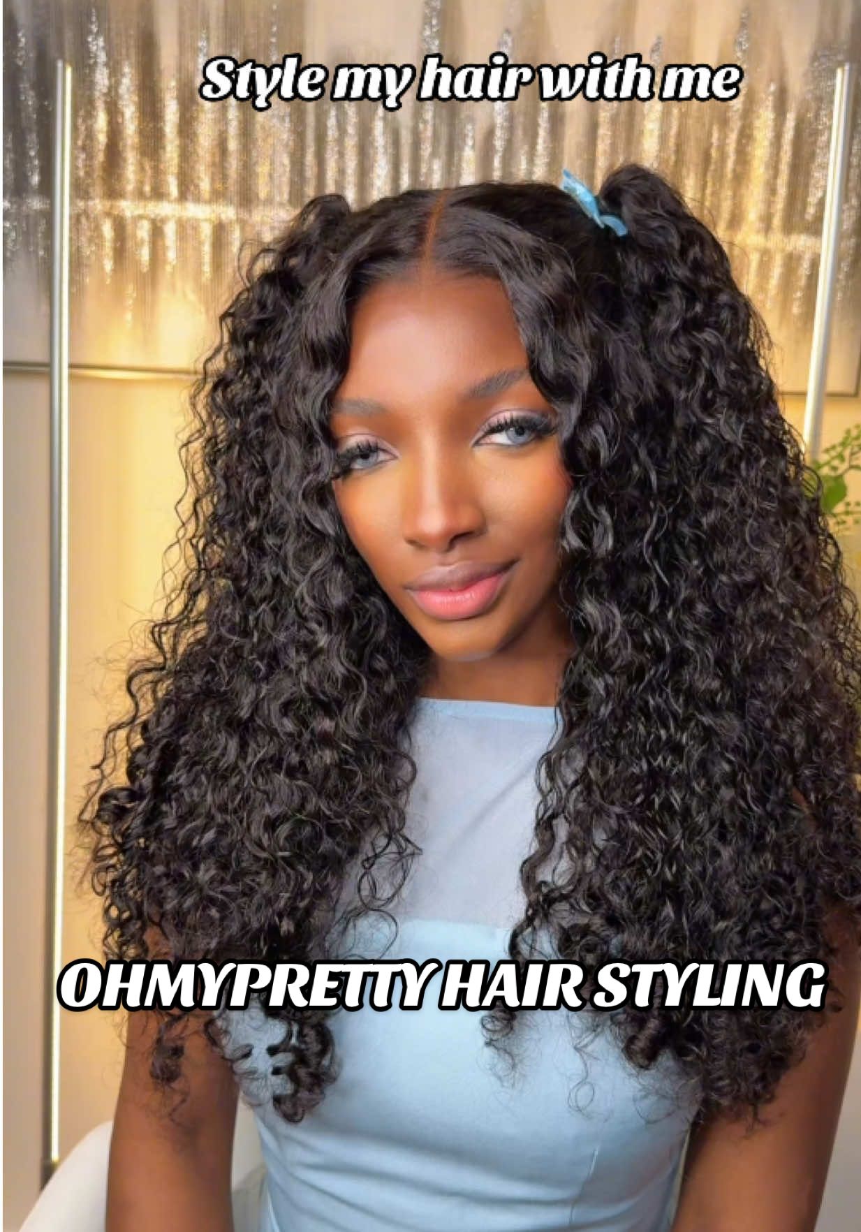Soft life starts with good hair. This Voluminous & Bouncy Burmese Curly Wig gives that effortless glam — no glue, no stress, just pull & go @ohmyprettywigofficial link in bio #WearAndGoWig #GluelessWig #OhMyPrettyHair #wiginfluencer #wigtok