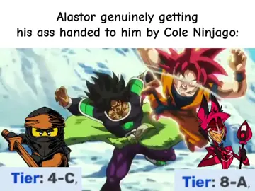 Alastor is a bum #powerscaling #shitpost #ninjago #hazbinhotel #fyp 