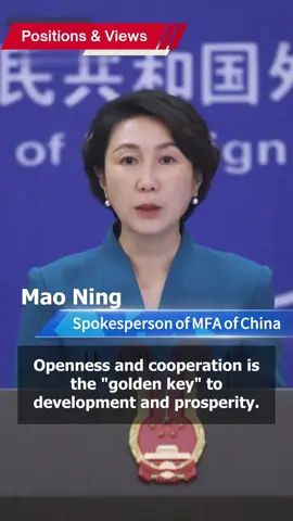 As the eighth China International Import Expo (CIIE) opened in Shanghai, Foreign Ministry Spokesperson Mao Ning said: “It has become a consensus among participating parties that partnering with China will bring more opportunities. China will continue its effort of expanding opening up so as to share the opportunities of China’s mega market with the world.”#CIIE #China