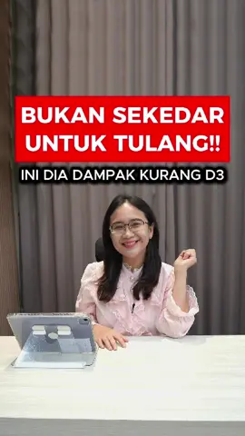 Vitamin D3 bukan cuma buat tulang dan otot, namun D3 memiliki banyak sekali manfaat bagi tubuh  Yuk, simak penjelasan berikut ini. Follow dan share video ini ke teman dan saudara agar semua mendapat manfaatnya 😍. 👉Gabung dalam komunitas sehat kami ya, bisa cek di bio#🥰 #VitaminD3 #TipsSehat #dokerikadevi #dokterpenyakitdalam 