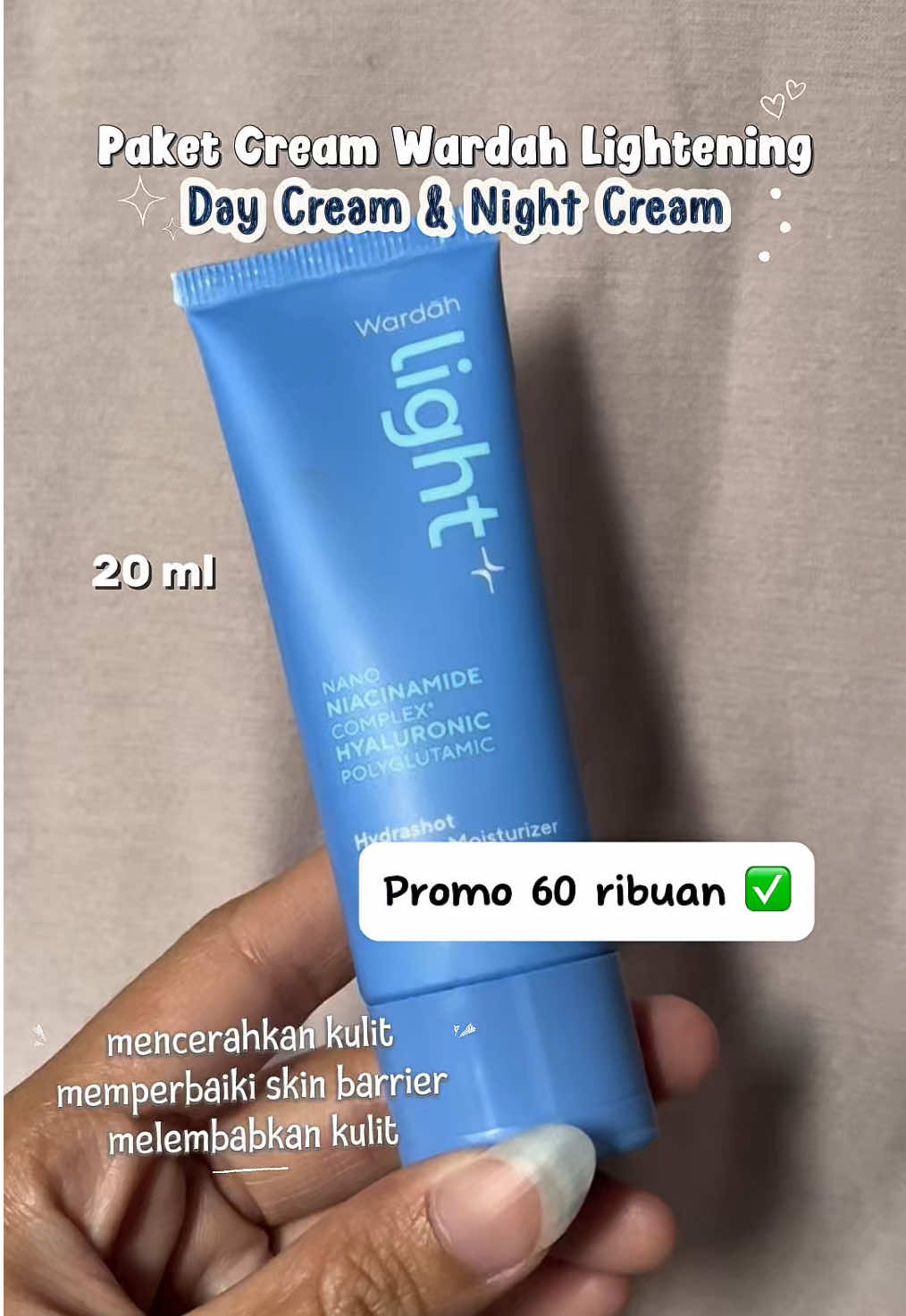 promo paket day cream dan night cream wardah lightening #wardahlightening #moisturizer #skincareroutine #skincaretips #wardahbeautycoid 