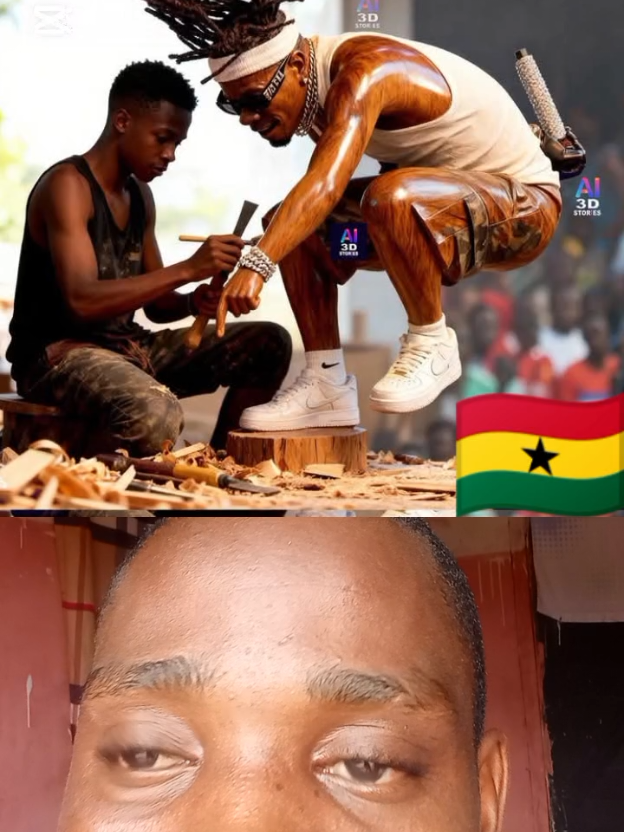 🇬🇭 Ghanaian Artisan Crafts Shatta Wale in Wood 🇬🇭🔥 🇬🇭🇳🇬 Experience the amazing talent of a young Ghanaian artist who carved the dancehall king, Shatta Wale, into a stunning wooden sculpture. 🇬🇭✨ A true display of African creativity and pride — Ghana to the world! 🌍🔥🇳🇬