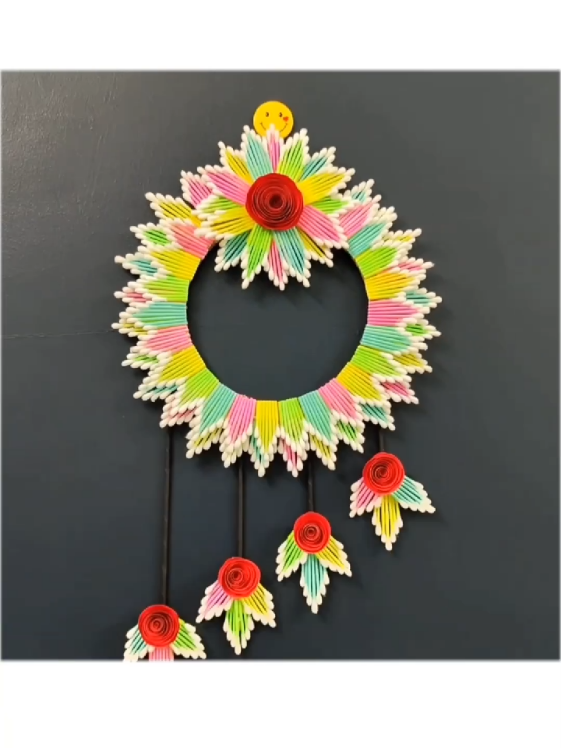 Beautiful wall hanging idea using earbuds #earbuds #wallhanging 