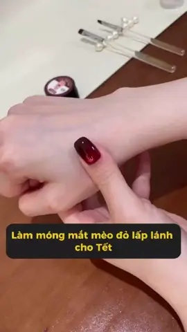 Móng Mắt Mèo Đỏ Loang Cực Độc Đáo | Hướng Dẫn Kỹ Thuật Loang Gel & Mắt Mèo 4 Chiều ✨