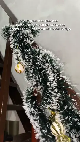 2M Christmas Garland Home Party Wall Door Decor Xmas Tree Ornaments Tinsel Strips For Xmas Party #christmasgarland 