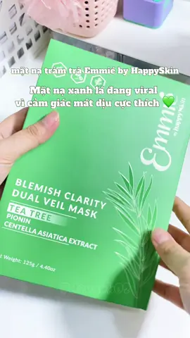 Mặt nạ tràm trà Emmié 🌿#emmiebyhappyskin #matnatramtrapionin #happyskinvietnam #dadaumun #matnatramtra 
