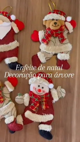 Kit 4 enfeites de natal boneco papai noel rena decoração para árvore natalino boneco de neve ursinho #Shopee1111  #MegaPromoShopee  #enfeitesnatalinos 