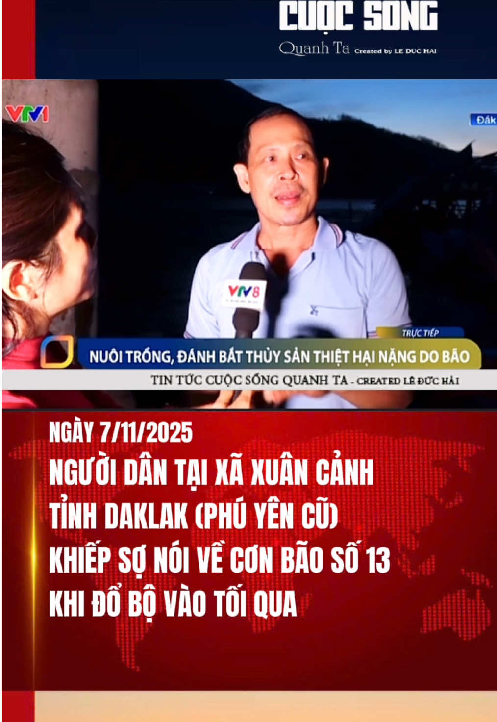 Người dân tại xã Xuân Cảnh Đaklak (Sông Cầu, Phú Yên Cũ) khiếp sợ khi nói về cơn bão số 13 bão Kalmaegi khi đổ bộ vào tối qua, gây thiệt hại lớn cho người dân tại đây. #tintuc #cuocsongquanhta #songcauphuyen #baoso13 #baokalmaegi 