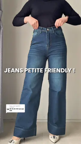 Replying to @Nia Tagili189 jeans petite friendly buat bb 48 ambil size 27 yah  #jeanshighwaist #jeansoutfit #jeans #jeansviral #jeanswanita 