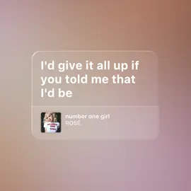 number one? #numberonegirl #rosé 
