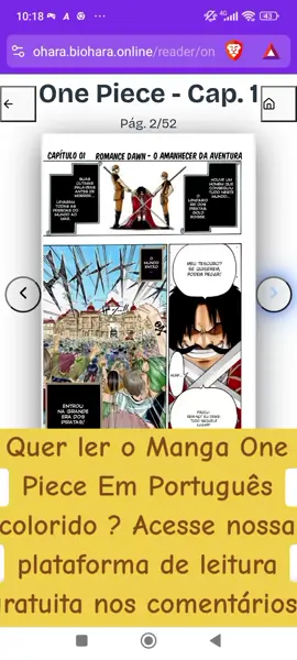 Quer ler o Mangá de One Piece e diversas outras obras gratuitas ?  acesse nossa plataforma gratuita em https://ohara.biohara.online/ #onepiece #Luffy #manga #quadrinhos 