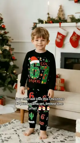 Your child will love this Christmas 67-print pajama set, limited-time offer! 🎅🎅🎅#toddler #67 #sixseven #funnyshirt #christmas #winterfashion #pajama 