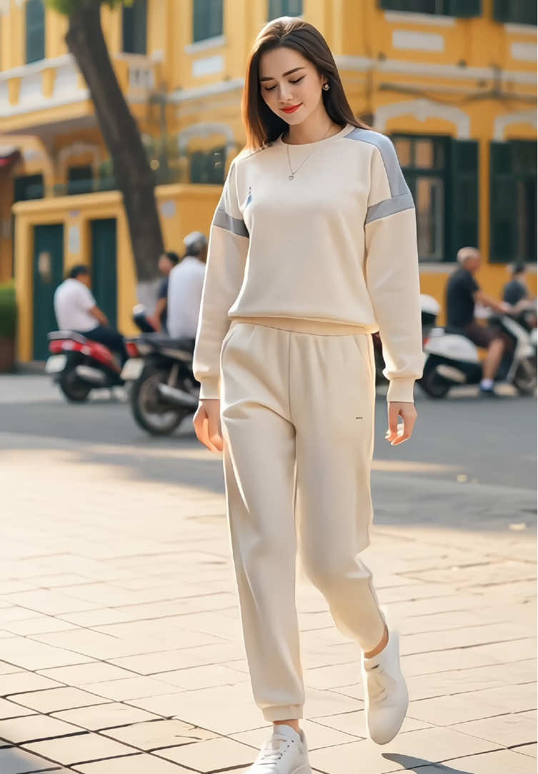 Set bộ quần áo thể thao nữ chất nỉ bông mềm mại ấm áp #setdothethaonu #bodothudong #bodonibong #setdoxinh #xuhuong 