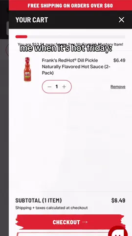 hot friday alert 🚨🔥​ free shipping today only (11/7) on any heat product.  stock up for the holiday while you can at http://Www.franksredhot.com #fyp #fypシ #hotsauce #spicy 