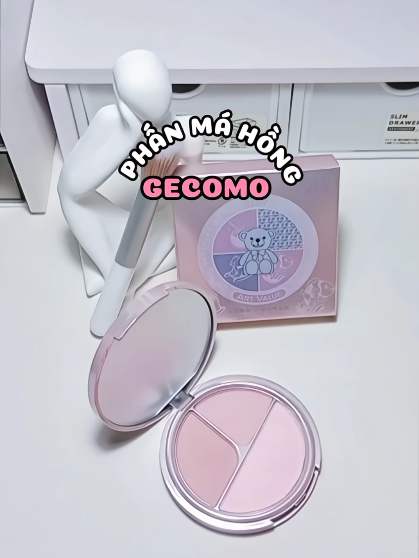 Bảng má hồng xinh xỉu nhà Gecomo.Mê từ packing tới chất phấn 🍑 #gecomo #mahong3mau #reviewmypham #makeup  #xuhuong  