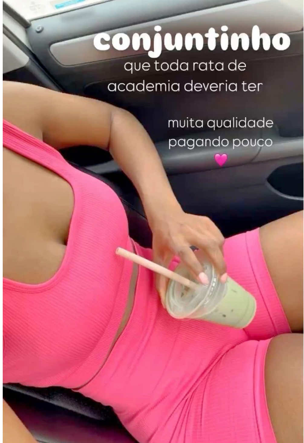 Conjunto Short  Cintura alta e Top Academia sem bojo Suplex, por apenas 37,90, comente “academia” que te mando link 🧡 ##viral##explorer##shopee##gym##academia