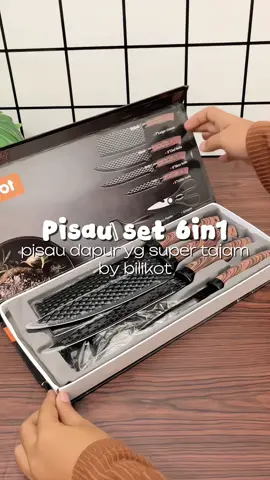 Rekomendasi peralatan rumah tangga, pisau set yang super tajam, rekomended baget 🫶🏻✨ #pisauset #pisau6in1 #homeandkitchen #alatdapur #pisaudapur 