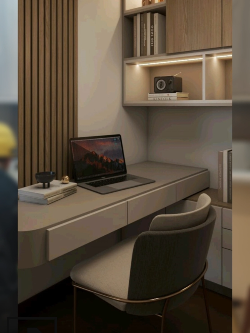 Iluminando ideas 💡✨ Diseñamos un escritorio con estante e iluminación LED, combinando funcionalidad, estilo y confort visual. Un espacio moderno, pensado para inspirar y optimizar cada momento de trabajo o estudio 💚 #melamina #carpinteria #escritorio #mueble 