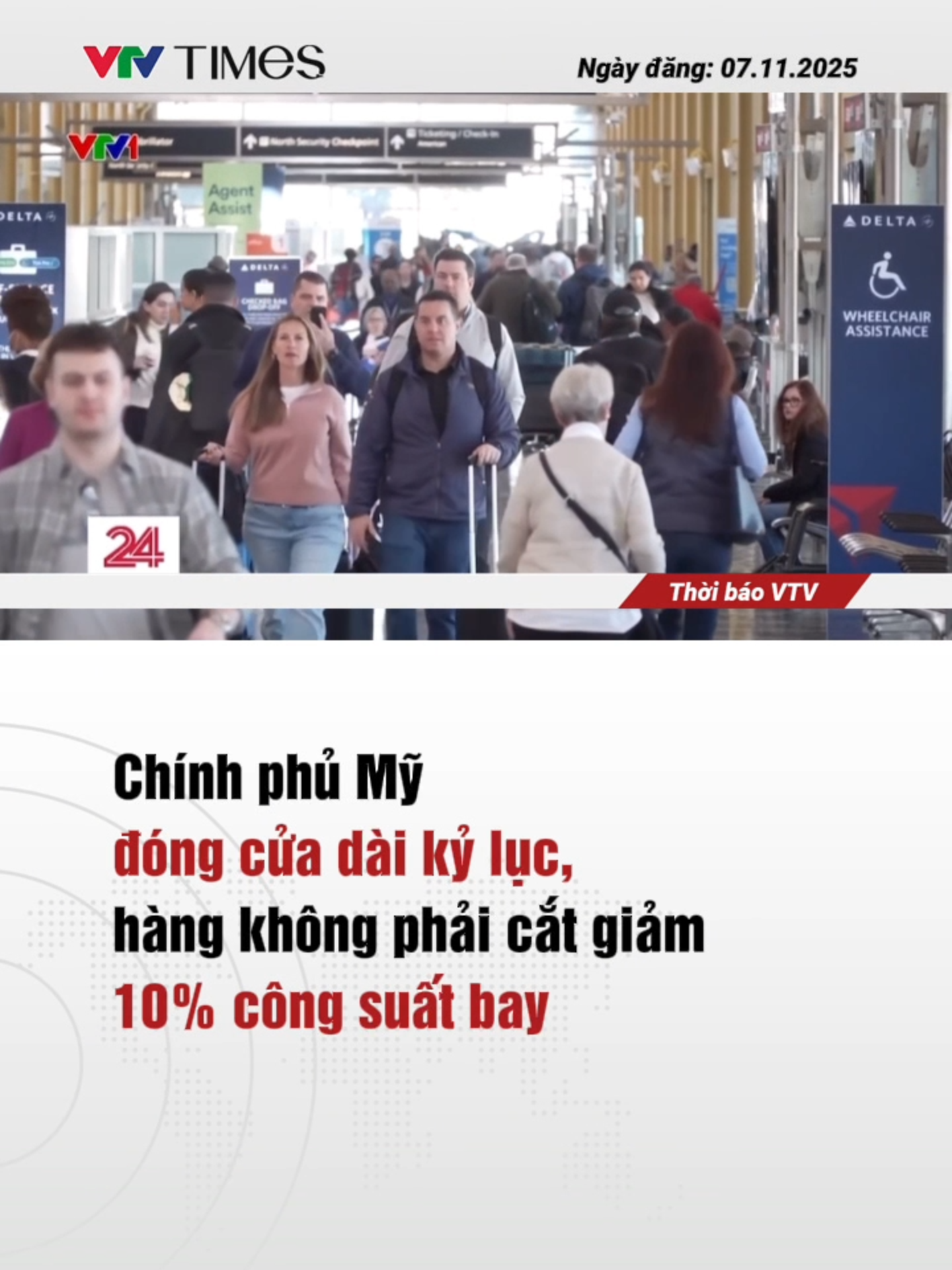 Giữa bế tắc ngân sách giữa hai đảng khiến chính phủ đóng cửa 36 ngày, Mỹ sẽ cắt giảm 10% công suất bay tại 40 khu vực không lưu trọng điểm, nhằm giảm tải cho lực lượng kiểm soát viên đang phải làm việc không lương. #vtvtimes #vtvonline #news #thoisu #hangkhongmy #catgiam #congsuatbay