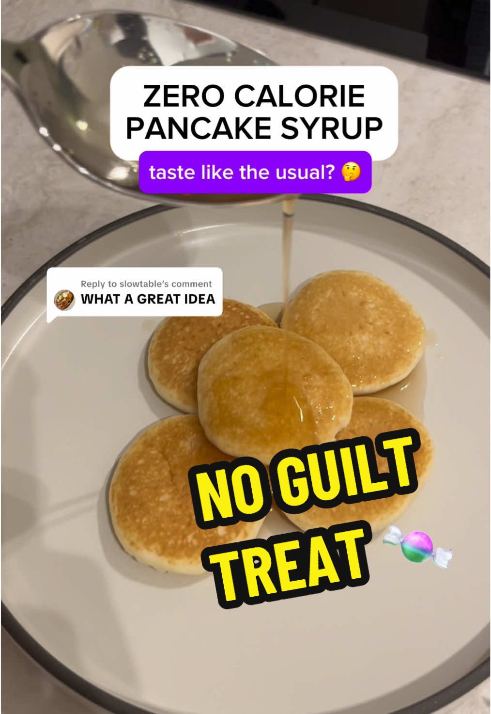 Replying to @slowtable here’s another idea for you! Do use it in moderation #calories #nutritiontip #healthyeating #tiktoksg #pancake  