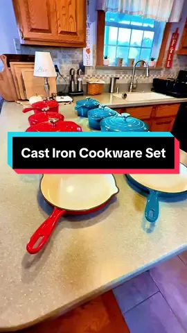 Enameled Cast Iron Cookware Set 7 Pieces Nonstick #castironcookware #castironcooking #tiktokshopcreatorpicks #tiktokshopblackfriday #tiktokshopcybermonday 