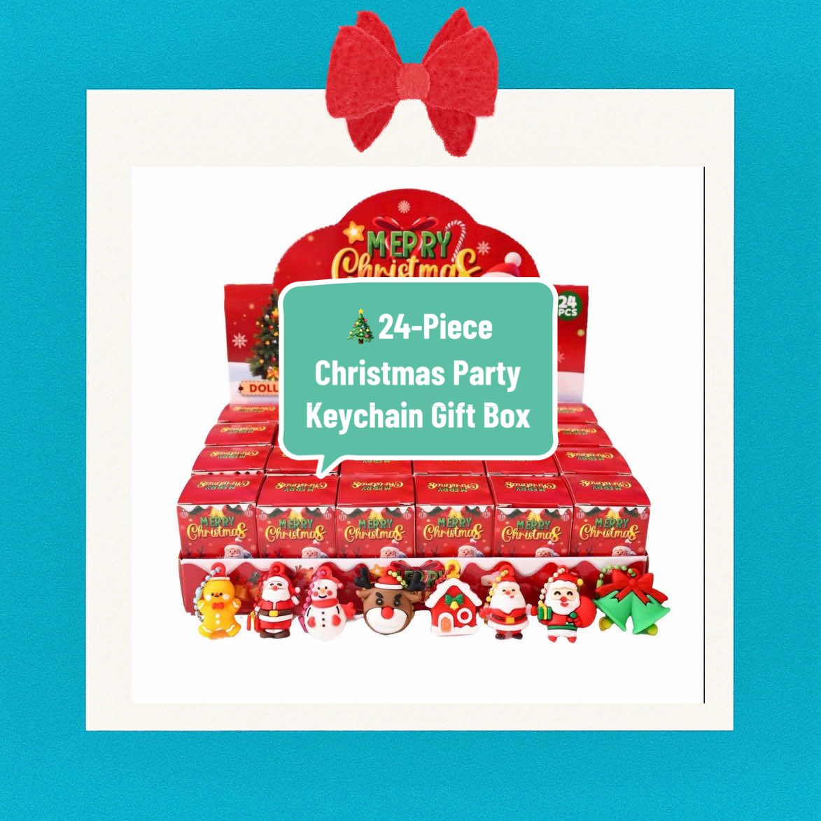 🎄24-Piece Christmas Party Keychain Gift Box – Red Blind Box (24 pcs) Unwrap festive fun with this adorable 24-piece Christmas keychain blind box! Each mini box hides a surprise — from Santa, reindeer and snowmen to gingerbread and holiday houses. Perfect as stocking fillers, party favours, advent treats or Christmas Eve box surprises! Durable, collectible, and full of Christmas cheer! #tiktokmademebuyit #blackfriday #ChristmasKeychains #StockingFillers #christmasgiftideas 