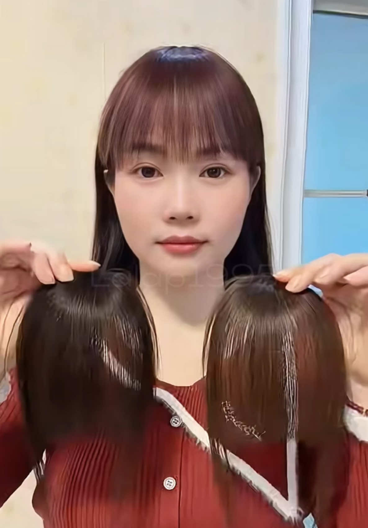 Tóc mái giả giúp thay đổi khuôn mặt trẻ ra chục tuổi các bác ạ #tocmaixinh #tocmaigiahanquoc #tocmaigia #tocgianhuthat #lalap1995 