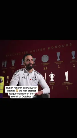 Ruben Amorim interview for winning 🏆 the first premier league manager of the month of October #brunofernandes #sesko #rubenamorim #cunha #manchesterunited 