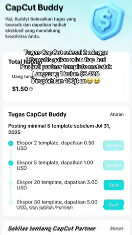 Buddy selesai tau”nya template meledak langsung bulan depan dapat 100jt😭😭😭  #gajikreatorcapcut #fyppppppppppppppppppppppp #kreatorcapcutindonesia #daftarkreatorcapcut 