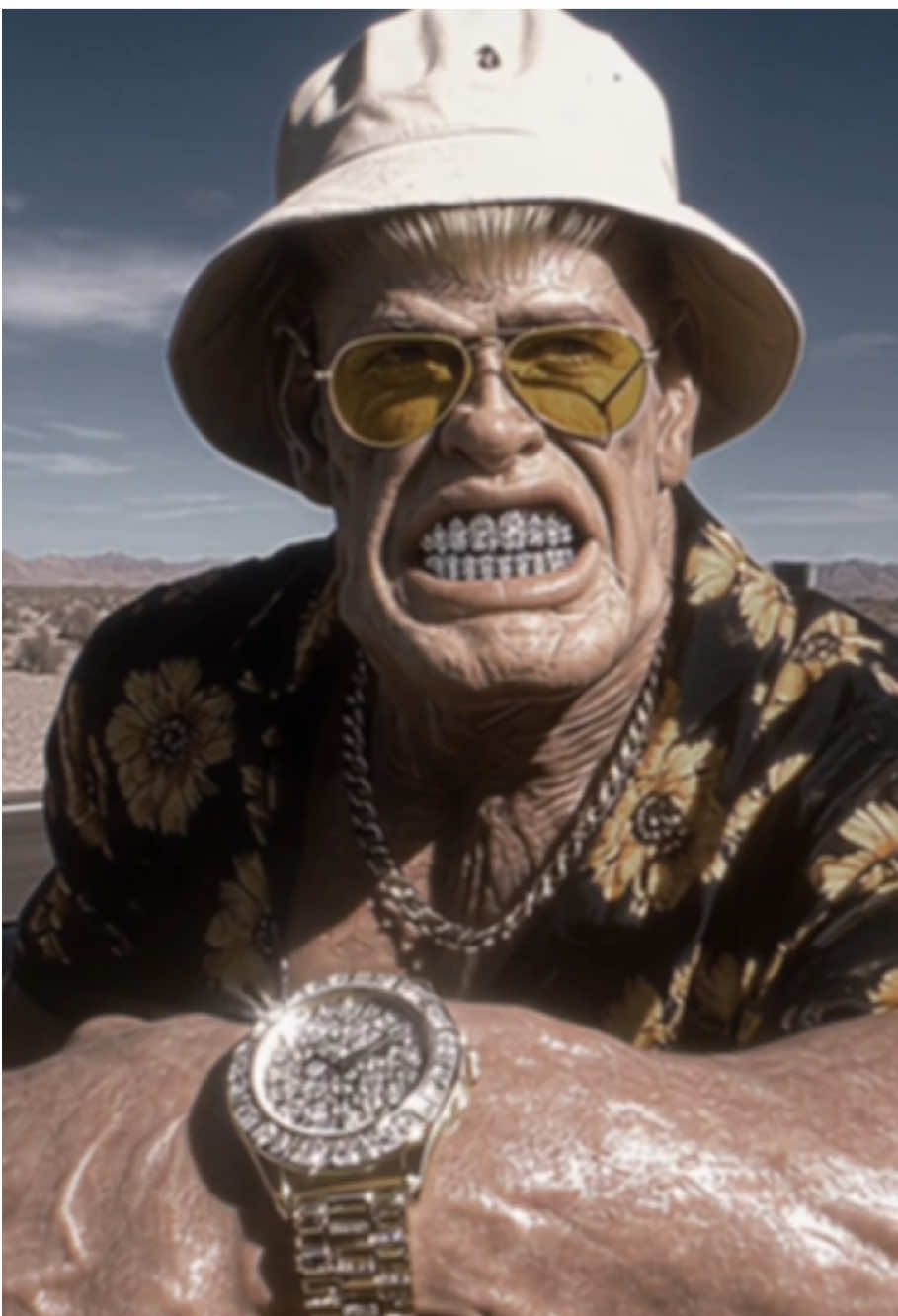 Fear and Loathing in Las Vegas vibes. Donny Bravo✖️ @SLEAZE 🥶💎 — the collab nobody was ready for. #weirdcore #mafia #surreal #ai #entertainment 