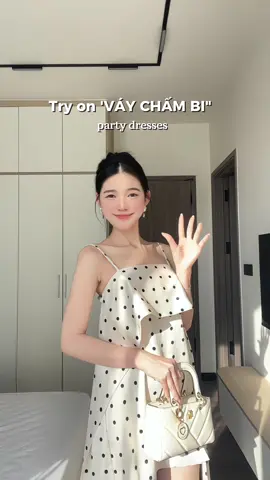 Váy đi chơi, đi tiệc, đi đâu thì trông cũng sang he #thoitrang #vaychambi #vaysangchanh #vayditiec #vaydichoi 