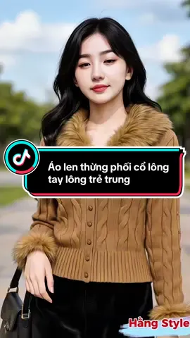 Áo len thừng phối cổ lông tay lông trẻ trung #aolen #aolennu #xuhuong #macdep #hangthoitrang 