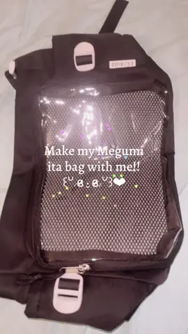 I didn’t order enough pins cause the bag is bigger then I thought 🤦‍♀️🤦‍♀️ I LOVE IT THO ᐠ( ᐢ ᵕ ᐢ )ᐟ #megumifushiguro #megumiitabag #itabag #megumino1fan #jjk 