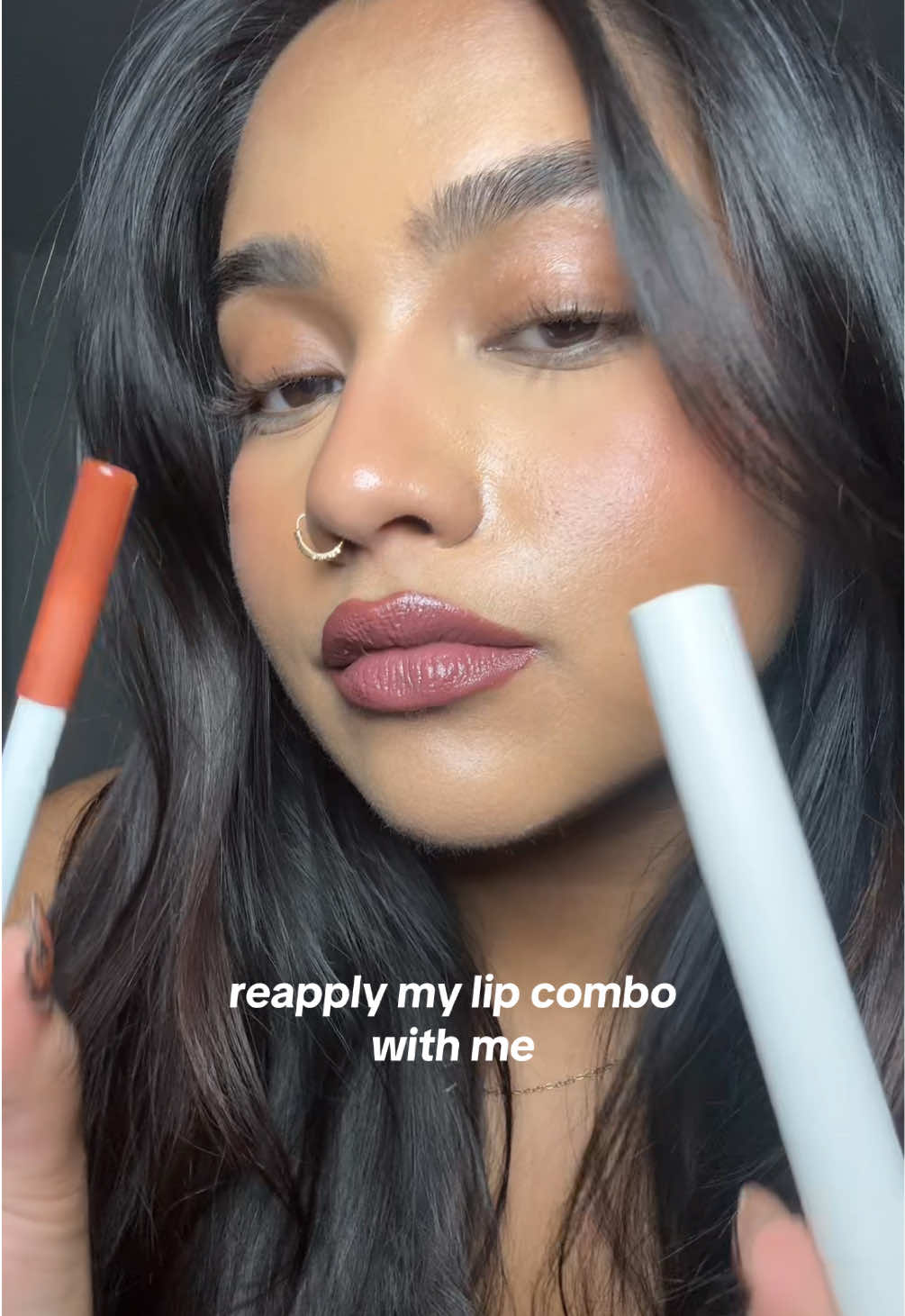 new fall lip? @REFY @Glossier #falllipcombo #lipcombo #browngirllipcombo #sephorasavingsevent #fyp 
