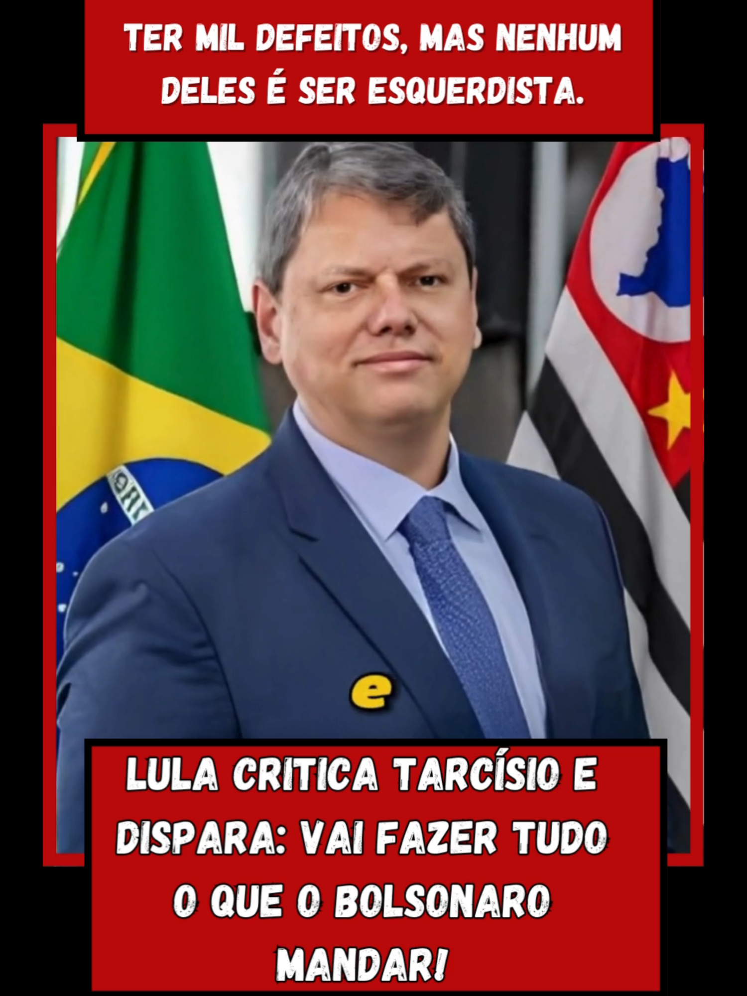 Ter mil defeitos e nenhum deles ser esquerdistas... #tarcisiodfsp #tarcisiodefreitas #tarcisiocortes @tarcisiogdf