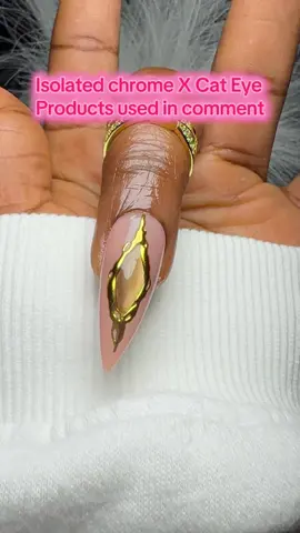 Cateye and chrom Products used  Sheer base  Chrome mix Black gel  Rhinestone glue  Topcoat  Chrome @born pretty - Cateye and magnet   Get 10% off when you use the code GETNAILEDBYMO10