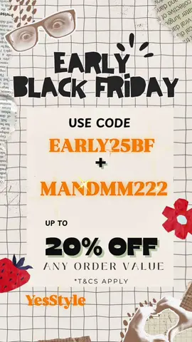 🛑🤚🏼 YesStyle Plan For Black Friday !  Here’s how to make the most of your shopping 👇🏼  🛒🛍️ Fill your cart on yesstyle.com with all your favorite items.  💰  Use my code MANDMM222 + the promo code EARLY25BF. 🎁 And just like that -20% off your entire order 😁 🎀 It’s the perfect Time to grab everything on your wishlist before it’s gone 👀  @YesStyle @YesStyleInfluencers  #blackfriday #yesstyle #yesstyleinfluencers #fyp #kbeauty 