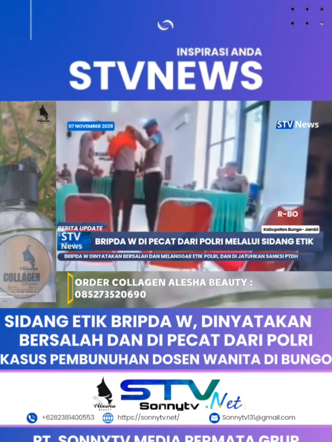 BRIPDA W. DINYATAKAN BERSALAH DAN DI SANKSI PTDH ATAU PEMECATAN DARI POLRI MELALUI SIDANG ETIK, 07 NOVEMBER 2025 #sidang #etik #polri #ptdh 