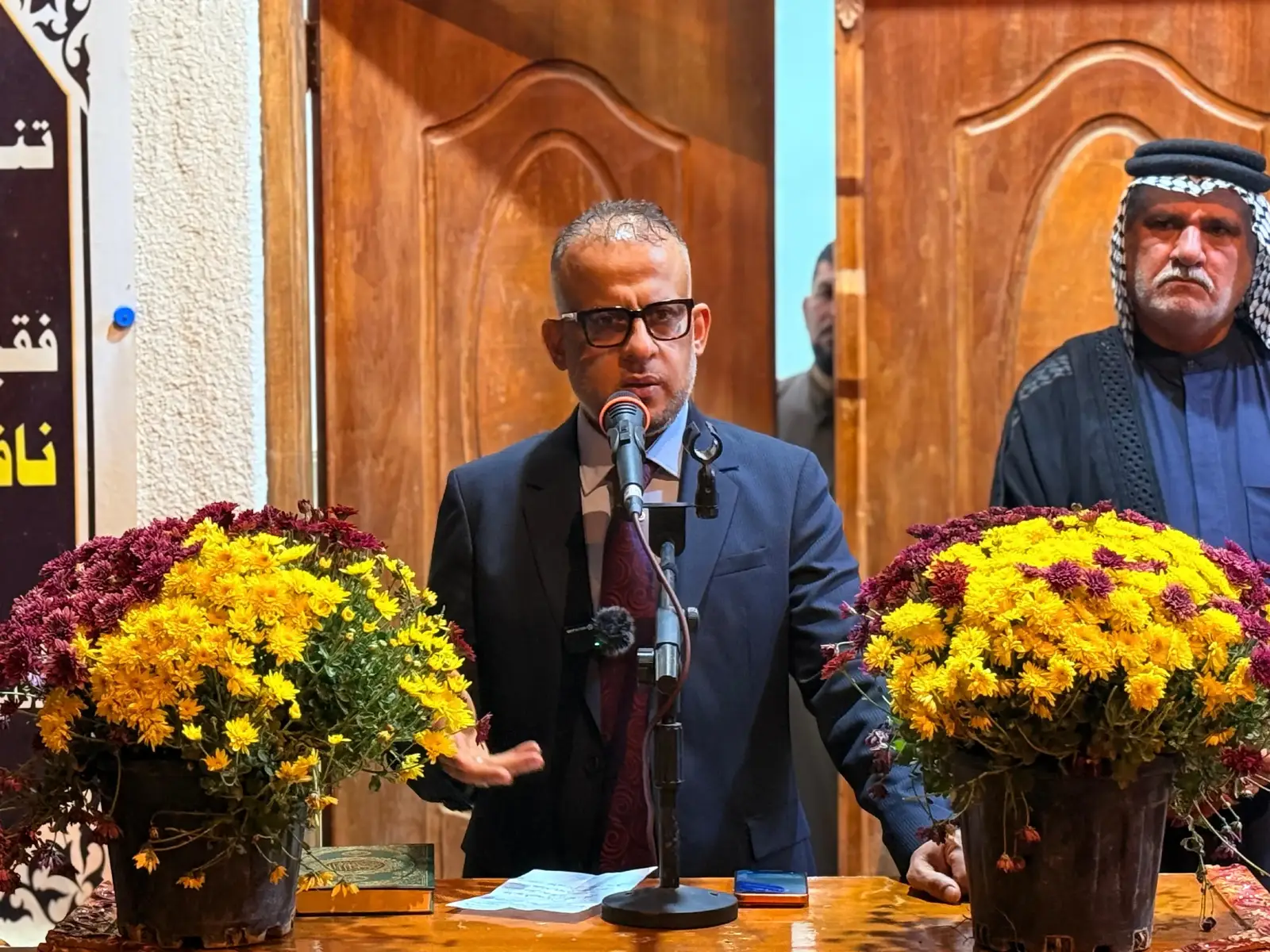 جانب من الندوة التي اقيمت في قضاء الصادق بني منصور  المهندس عدي عواد التميمي  القائمة ٢٠٢ التسلسل ١