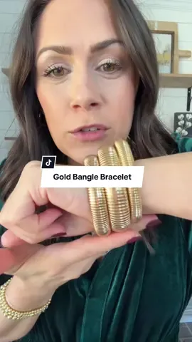 Gold bracelet bangles. Perfect for any outfit! 14k gold plated. #braceletstacks #goldjewelry #tiktokshopcybermonday #tiktokshopblackfriday #banglebracelets 