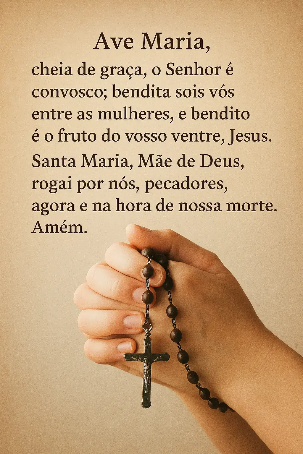 Ave Maria, cheia de graça, o Senhor é convosco; bendita sois vós entre as mulheres e bendito é o fruto do vosso ventre, Jesus. Santa Maria, Mãe de Deus, rogai por nós, pecadores, agora e na hora de nossa morte. Amém. --- #freigilson #TikTokCatólico #milagres #Esperança 